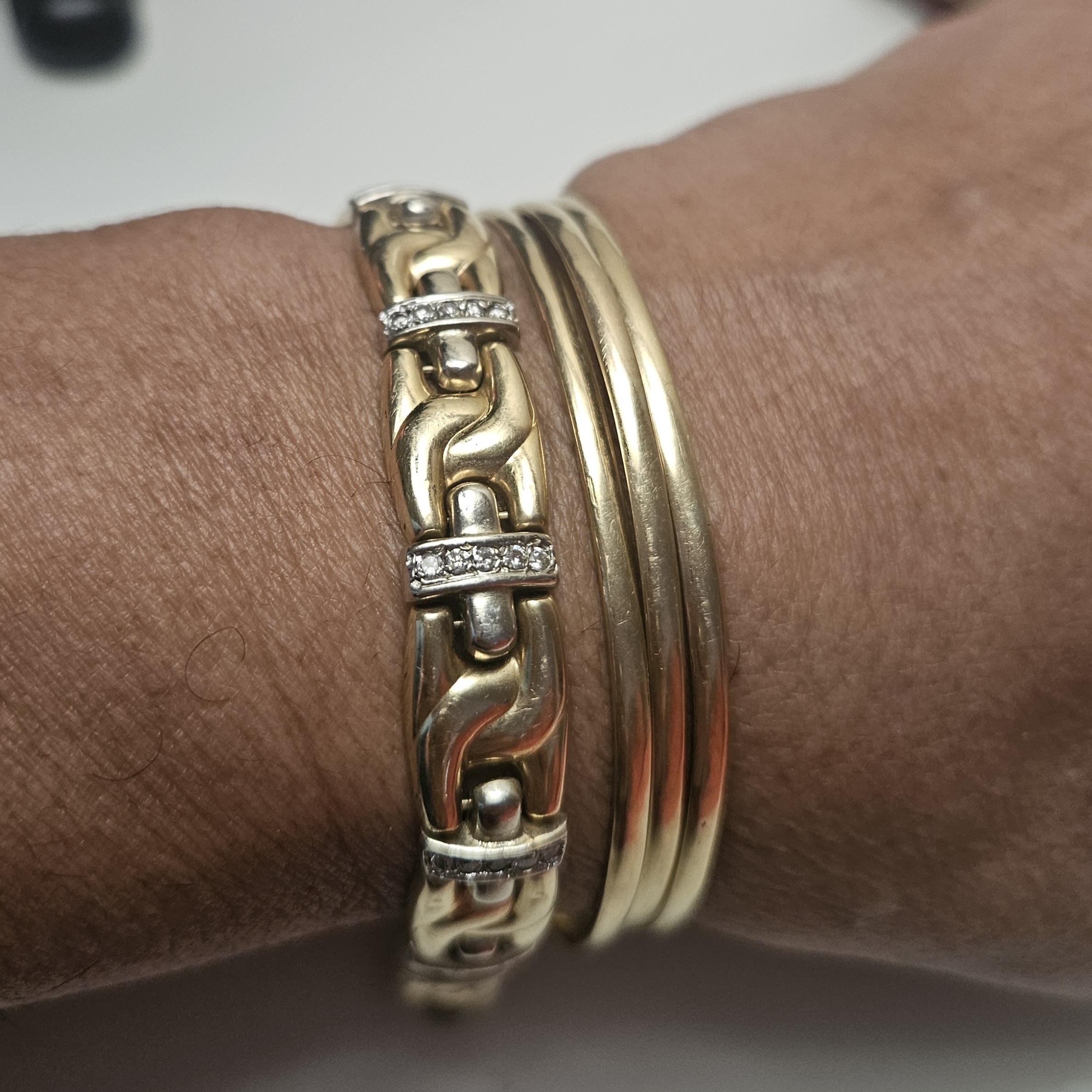 Elegant 14kt And Diamonds Bracelet 22gr